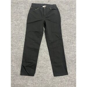 Jeanology Collection Pants Womens Size 6P Black Cotton Straight Leg High Waist
